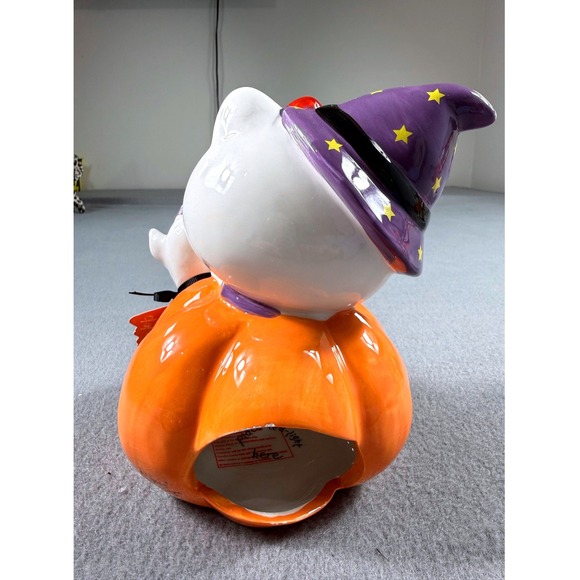 Hello Kitty Halloween Pumpkin Candle House NWT Blue Sky Clayworks Sanrio - Picture 3 of 8